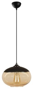 Candeeiro de Teto Camini – Preto e Mel – Diâmetro 25 cm, Altura 113 cm