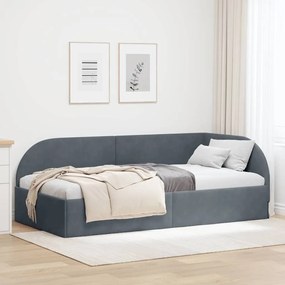 vidaXL Estrutura de Cama de Canto Cinza Escuro 90 cm x 200 cm