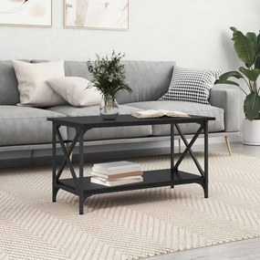 vidaXL Mesa de centro Carvalho preto 80 x 45 x 45.5 cm