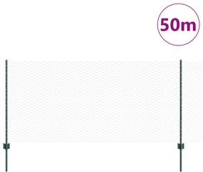 Postes de Cerca vidaXL 11 pcs Canal U Verde 100 cm Aço