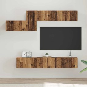 Conjunto de móvel de TV 7 pcs Madeira antiga 60 x 30 x 30 cm