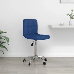 Cadeira de escritório giratória tecido azul