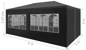Tenda para festas 3x6 m antracite