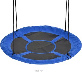 Baloiço redondo Ø 110 cm 4 argolas incluídas Metal com revestimento epóxi Oxford Alta densidade Azul