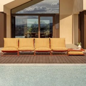 Conjunto De Jardim Com Sofá Modular De 4 Peças E Mesa Auxiliar Amaro Amarelo Mel - Vermelho Argila - Sklum