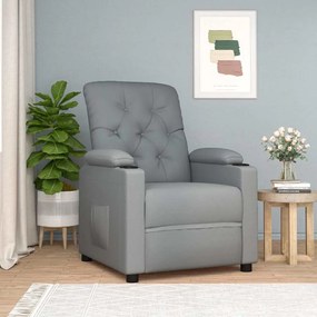 vidaXL Poltrona reclinável tecido cinzento-claro