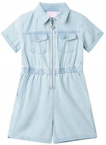 Macacão de manga curta para criança azul-macio 104
