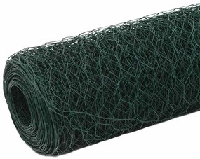 Cerca arame galinheiro 25x1,5 m aço c/ revestimento PVC verde