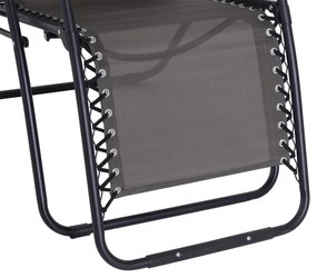 Outsunny Espreguiçadeira Dobrável de Jardim Espreguiçadeira de Gravidade Zero para Pátio Terraço Carga Máxima 150kg 90x65x110 cm Cinza