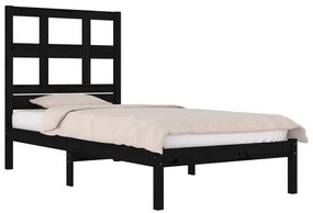 Estrutura cama pequena solteiro 75x190 cm madeira maciça preto