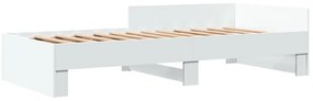 Estrutura de cama 90x190 cm derivados de madeira branco