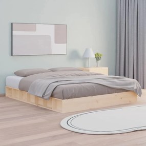vidaXL Estrutura de cama 120x200 cm madeira maciça