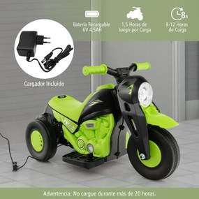 Mota eléctrica para crianças 6V com farol LED Com maquina Fazer bolhas, interrutor para a frente e para trás e carga 30 kg Verde