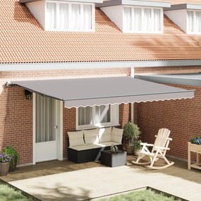 vidaXL Toldo Retrátil Automático Cinza Claro 450x300 cm