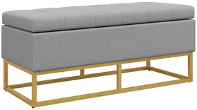 Banco Otomano com Arrumação – Cefalù – 110x44x48 cm – Cinzento