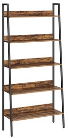 Estante VASAGLE, prateleira tipo escada, 4 níveis, prateleiras de armazenamento independentes, para escritório, sala de estar, quarto e cozinha, estrutura de aço, montagem simples, industrial, marrom rústico e preto ULLS108B01