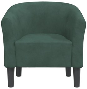Poltrona veludo verde-escuro