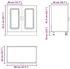 Armário baixo lavatório Kalmar 80x46x81,5 cm branco