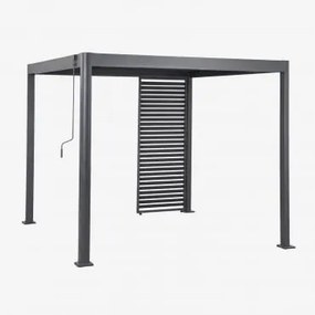 Pérgola Bioclimática De Lâminas Com Painel Em Alumínio Druvia Cinza Grafito & Pérgula De 3x3 M Com 1 Painel De 90,5 Cm - Sklum