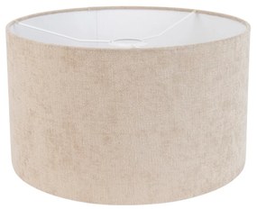 Abajur de tecido castanho claro redondo 35/35/20 Moderno