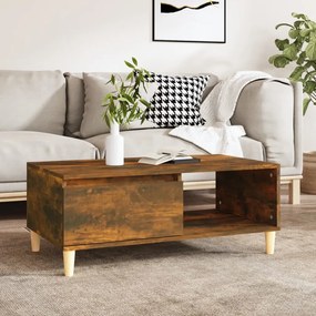 vidaXL Mesa de centro 90x50x36,5 cm derivados madeira carvalho fumado