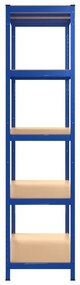 5-Layer Storage Shelf Blue Steel&amp;Madeira de engenharia