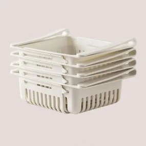 Conjunto De 4 Organizadores Para Frigorífico Em Polipropileno Denis Branco - Sklum