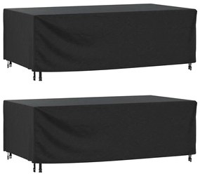 vidaXL Capas móveis de jardim 2pcs 229x113x73cm impermeável 420D preto