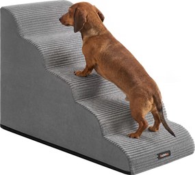 Escada para cães com 5 degraus antiderrapantes 84 x 40 x 58 cm para cães de pequeno porte Cinzento