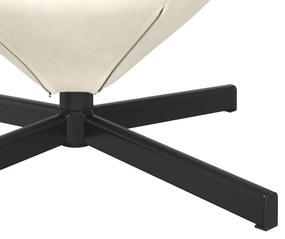 Cadeira de Ovo vidaXL Veludo Creme