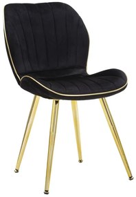 CADEIRA ESPAÇO PARIS PRETO/DOURADO CONJUNTO 2 PCS CM 46X58X77
