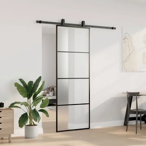 Porta deslizante c/ conj. ferragens 76x205cm vidro ESG preto