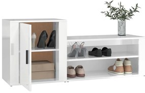 Sapateira 130x35x54 cm derivados de madeira branco brilhante