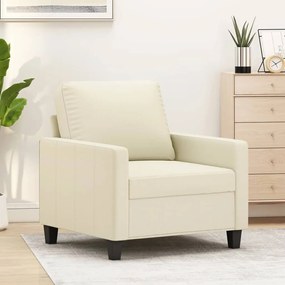 Poltrona 60 cm couro artificial creme