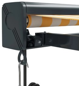 Toldo retrátil 4,5x3 m tecido e alumínio amarelo e branco