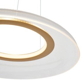 LED Candeeiro suspenso de design dourado e transparente com 3 níveis de regulação - Scacrylic Design