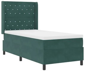 vidaXL Cama Box com cabeceira Verde-escuro 90 x 190 cm Veludo