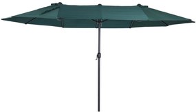 Chapéu de Sol Duplo 4,55x2,65x2,38 m Chapéu de Sol de Jardim com Maniv