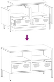 Móvel de TV 68x39x43,5 cm aço laminado a frio antracite