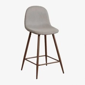 Pacote Com 4 Bancos Altos Glamm Cinza Concreto & ↑65 Cm & Madeira Escura - Sklum