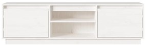 Móvel de TV 140x35x40 cm madeira de pinho maciça branco