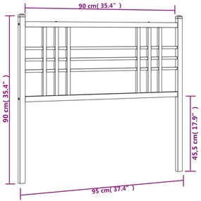 Cabeceira de cama 90 cm metal preto