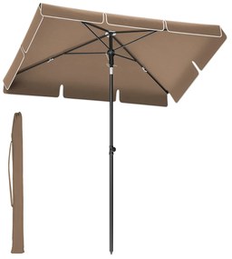 Guarda-sol 200 x 125 cm dobrável e ajustável em altura castanho 