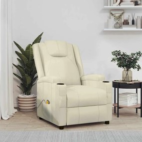 Cadeira de massagens couro artificial branco nata