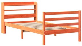 Cama sem colchão 90x200 cm pinho maciço castanho-mel