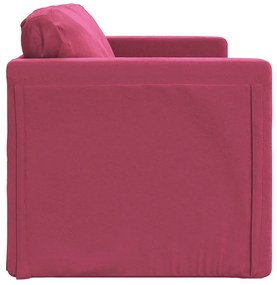 Sofá-cama sem pés 122x204x55 cm veludo vermelho tinto