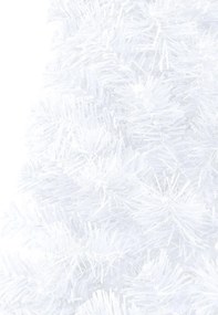 Meia árvore Natal artificial pré-iluminada c/ bolas branco