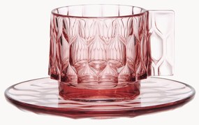 Chávenas de café com pires com padrão estruturado Jellies, conjunto de 4