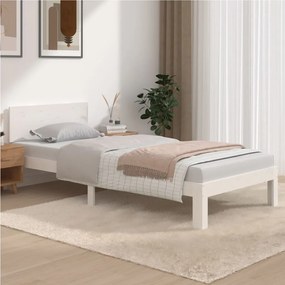 Estrutura de cama 90x200 cm pinho maciço branco