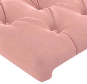 Estrutura de cama c/ cabeceira 80x200 cm veludo rosa